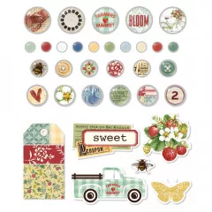 Simple Stories Decorative Brads - Simple Vintage Berry Fields