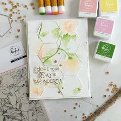 Pinkfresh Studio Stencils - Magnolia Pattern Layering