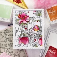 Pinkfresh Studio Stencils - Magnolia Pattern Layering