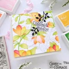 Pinkfresh Studio Stencils - Magnolia Pattern Layering