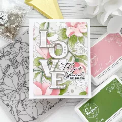 Pinkfresh Studio Stencils - Magnolia Pattern Layering