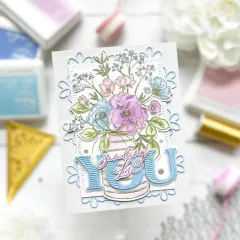 Pinkfresh Studio Stencils - Inky Bouquet Layering