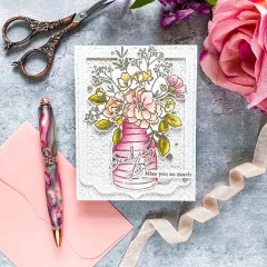 Pinkfresh Studio Stencils - Inky Bouquet Layering