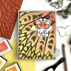 Hero Arts Cling Stamps - Abstract Butterfly Wing Background