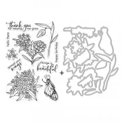 Hero Arts Clear Stamps and Die Combo - Monarch & Milkweed