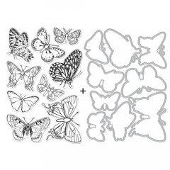 Hero Arts Clear Stamps and Die Combo - Beautiful Butterflies