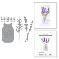 Spellbinders Etched Dies - Mason Jar & Lavender - Victorian Garden