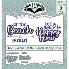 Karen Burniston Die - Word Set 16 - Beach Happy Hour