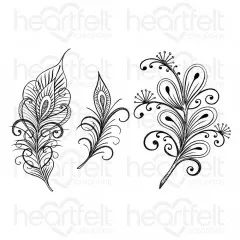 Cling Stamps - Floral Feathers