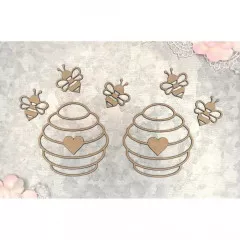 Scrapaholics Laser Cut Chipboard - Beehives & Bees