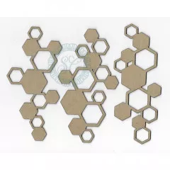 Scrapaholics Laser Cut Chipboard - Hexagon Pieces