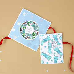 Tonic Studios Clear Stamps and Stencil Set - Christmas Cheer