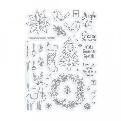 Tonic Studios Clear Stamps and Stencil Set - Christmas Cheer