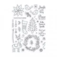 Tonic Studios Clear Stamps and Stencil Set - Christmas Cheer