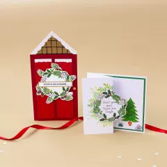 Tonic Studios Clear Stamps and Stencil Set - Christmas Cheer