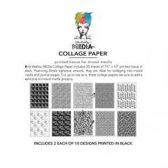 Dina Wakley Media Collage Tissue Paper - Jumbled Letters