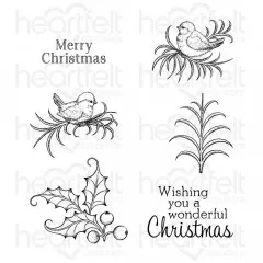 Cling Stamps - Christmas Holly Accents