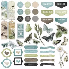 Chipboard Set - Vintage Artistry - Moonlit Garden - Bits