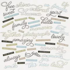 Chipboard Set - Vintage Artistry - Moonlit Garden - Words