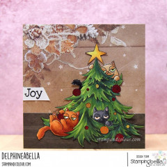 Stamping Bella - Cling Stamps - Oddball Christmas Cats In Tree