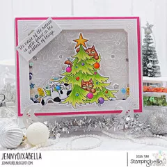 Stamping Bella - Cling Stamps - Oddball Christmas Cats In Tree