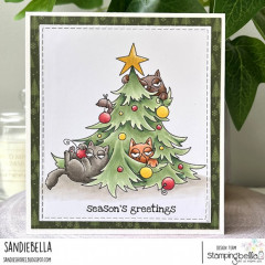 Stamping Bella - Cling Stamps - Oddball Christmas Cats In Tree