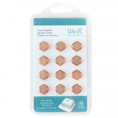 We R Makers - Charm Stapler Charms - Copper Hexagon With Knot Emboss