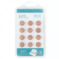 We R Makers - Charm Stapler Charms - Copper Hexagon With Knot Emboss