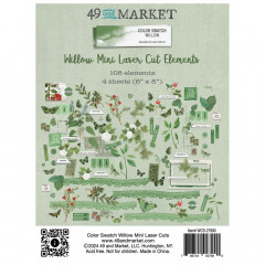 49 and Market - Color Swatch: Willow - Mini Laser Cut Outs - Elements