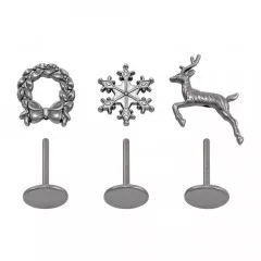 Tim Holtz - Idea-Ology - Metal Adornments - Figure Stands Christmas