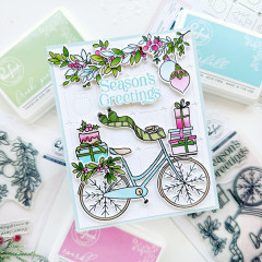 Pinkfresh Studio - Clear Stamps - Holiday Bicycle