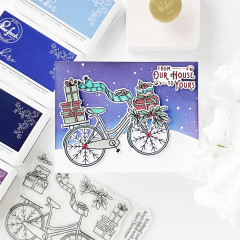 Pinkfresh Studio - Clear Stamps - Holiday Bicycle