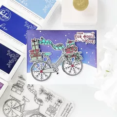 Pinkfresh Studio - Clear Stamps - Holiday Bicycle