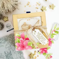 Pinkfresh Studio Cling Stamps - Poinsettia Frame