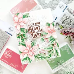 Pinkfresh Studio Cling Stamps - Poinsettia Frame