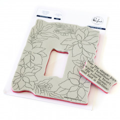 Pinkfresh Studio Cling Stamps - Poinsettia Frame