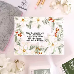 Pinkfresh Studio Cling Stamps - Poinsettia Frame