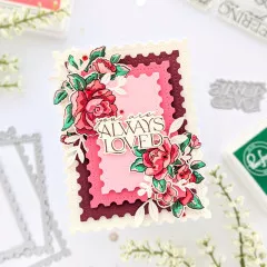 Pinkfresh Studio Die Set - Nested Rectangles Postage Edge