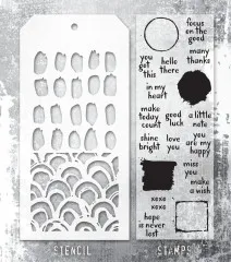 Tim Holtz Mixed-Media Stamps & Stencil - Set #84 - Note Quotes