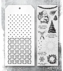 Tim Holtz Mixed-Media Stamps & Stencil - Set #74 - Darling Christmas