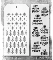 Tim Holtz Mixed-Media Stamps & Stencil - Set #88 - Holiday Whatnots