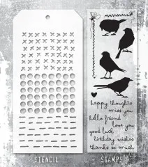 Tim Holtz Mixed-Media Stamps & Stencil - Set #82 - Silhouette Birds