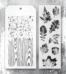 Tim Holtz Mixed-Media Stamps & Stencil - Set #67 - Leaf Prints