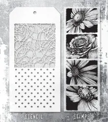 Tim Holtz Mixed-Media Stamps & Stencil - Set #81 - Bold Botanicals