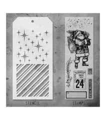 Tim Holtz Mixed-Media Stamps & Stencil - Set #31 - Vintage Holidays