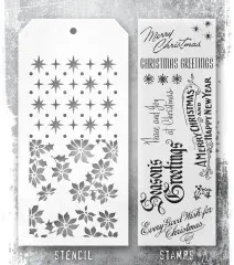 Tim Holtz Mixed-Media Stamps & Stencil - Set #80 - Vintage Christmas