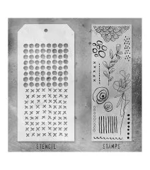 Tim Holtz Mixed-Media Stamps & Stencil - Set #14