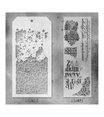 Tim Holtz Mixed-Media Stamps & Stencil - Set #23