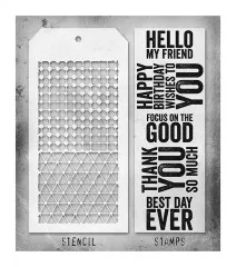 Tim Holtz Mixed-Media Stamps & Stencil - Set #40 - Bold Sayings