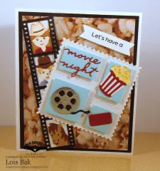 Karen Burniston - Clear Stamps - Movie Night Greetings